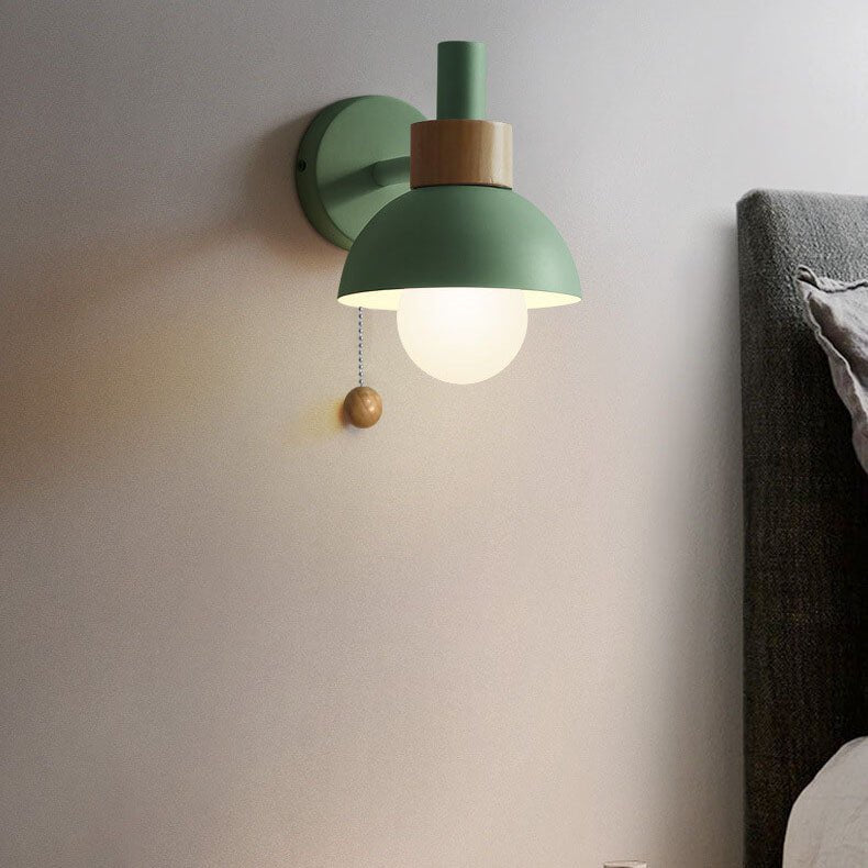 Nordic Color-Block Wall Lamp with Pull-Cord Switch