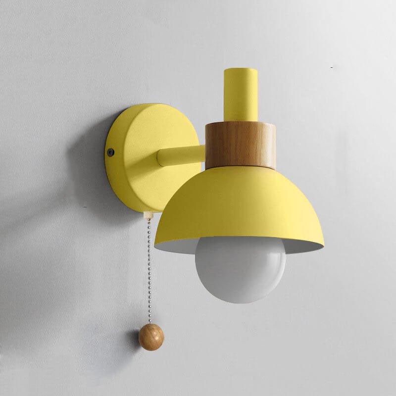 Nordic Color-Block Wall Lamp with Pull-Cord Switch