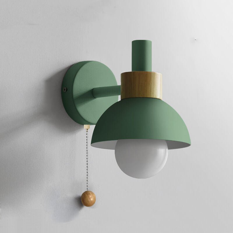 Nordic Color-Block Wall Lamp with Pull-Cord Switch
