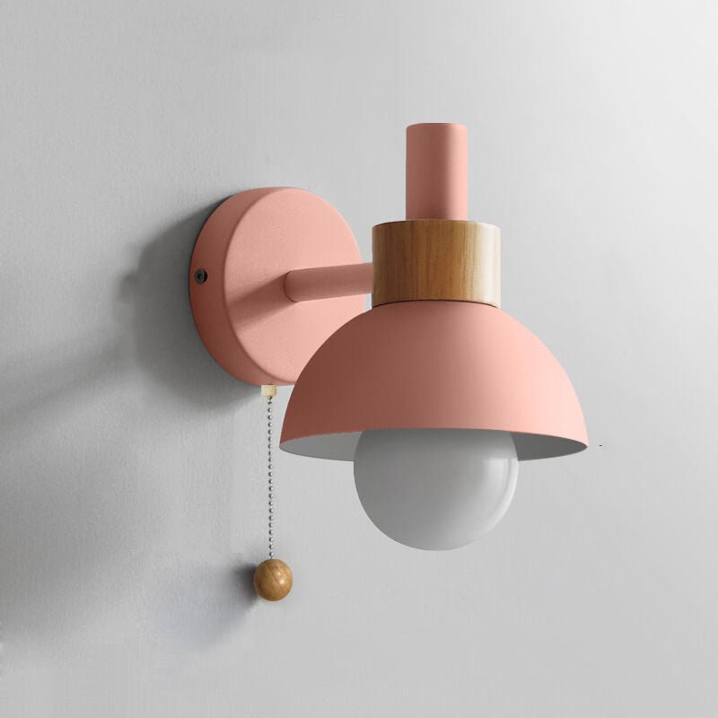Nordic Color-Block Wall Lamp with Pull-Cord Switch