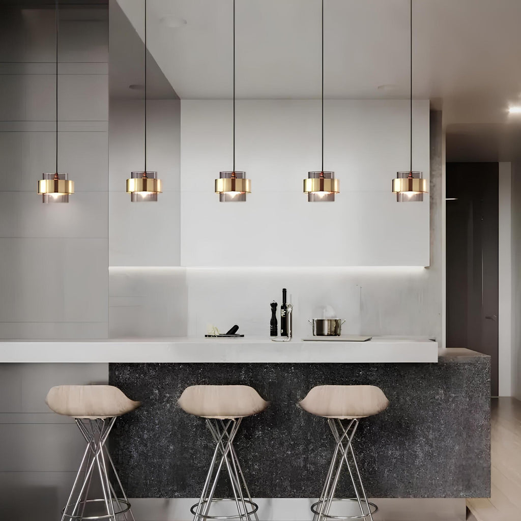 Smoked glass kitchen pendant light