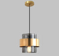 Compact Smoked or Amber Glass Kitchen Pendant Light