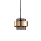 Compact Smoked or Amber Glass Kitchen Pendant Light