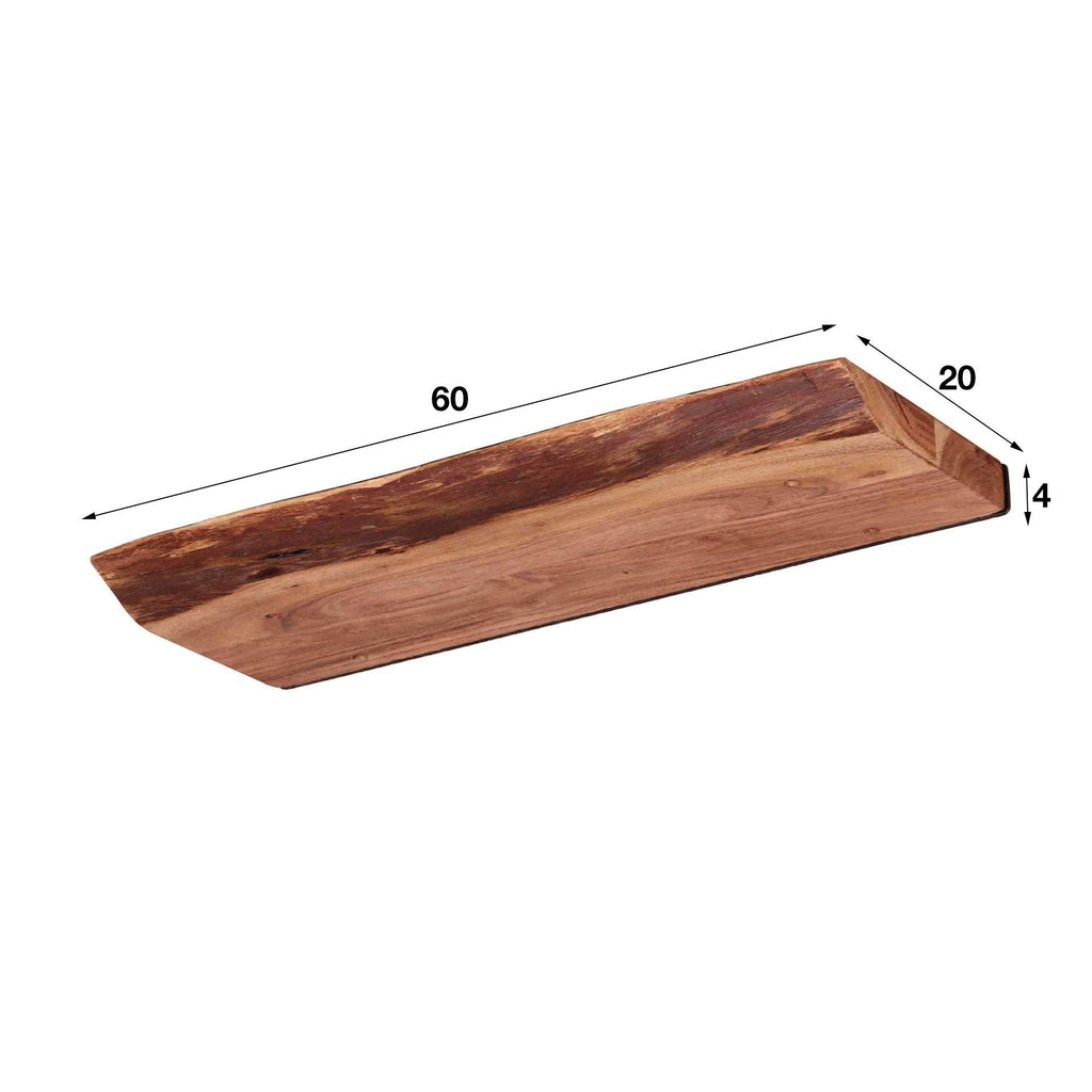 Live-Edge Acacia Wood Wall Shelf – Industrial Brackets