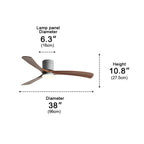 Minimalist Ceiling Fan with LED Light – 38", 46" or 56"