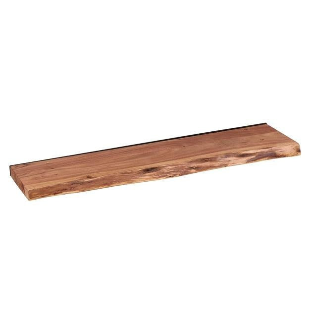 Live-Edge Acacia Wood Wall Shelf – Industrial Brackets