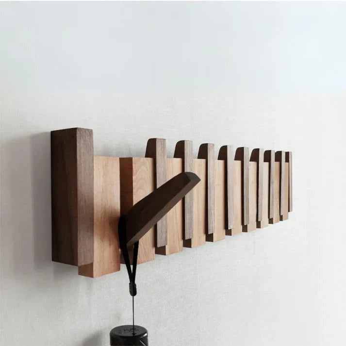 Piano key wooden coat rack