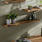 Live-Edge Acacia Wood Wall Shelf – Industrial Brackets