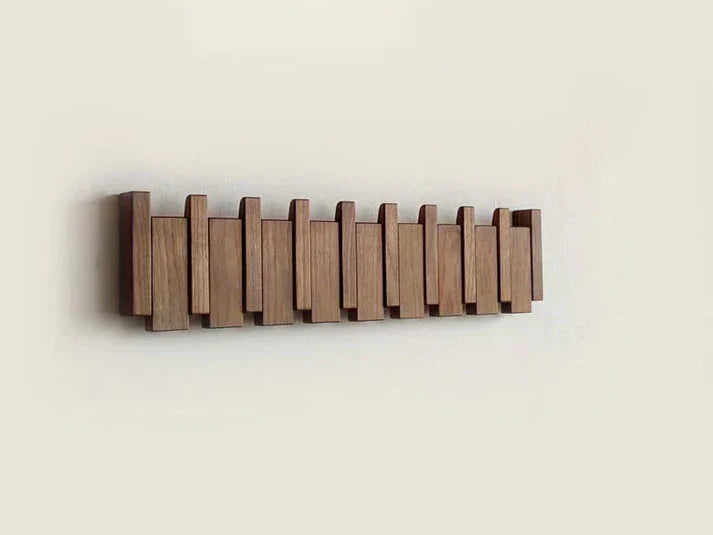 Piano Key Wooden Wall Coat Rack – 4, 6 or 8 Hooks