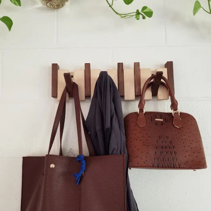 Piano Key Wooden Wall Coat Rack – 4, 6 or 8 Hooks