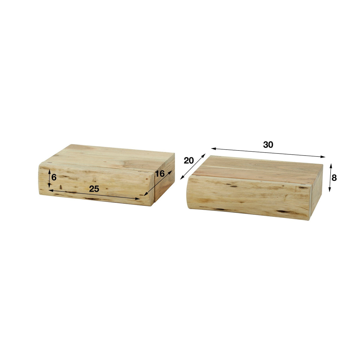 Floating Acacia Wood Bedside Shelf