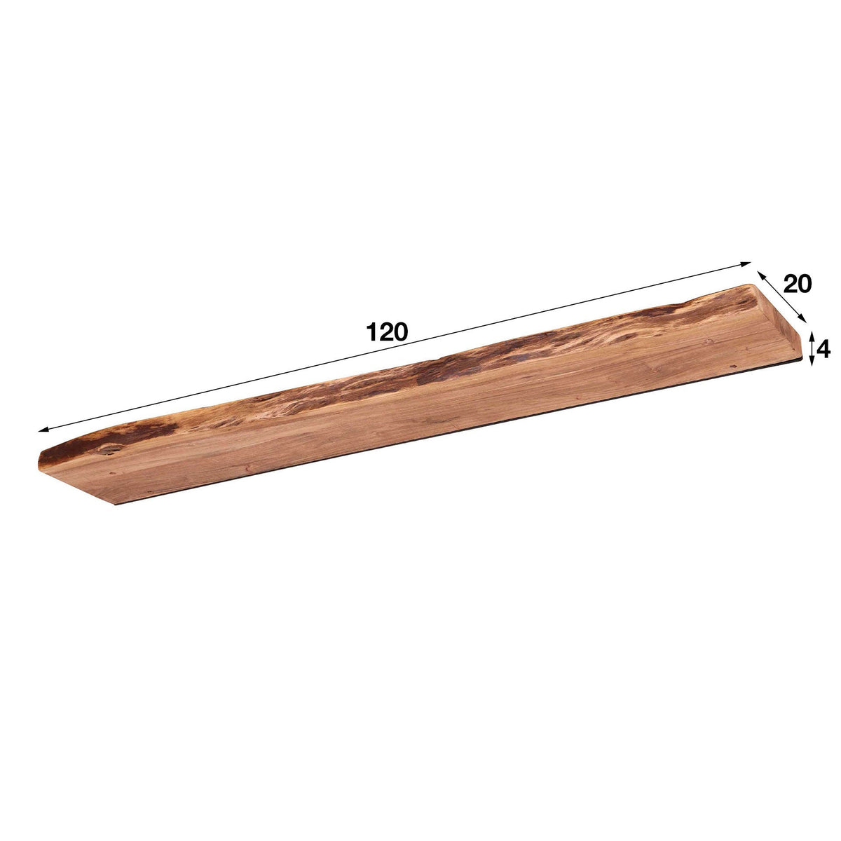 Live-Edge Acacia Wood Wall Shelf – Industrial Brackets