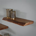 Live-Edge Acacia Wood Wall Shelf – Industrial Brackets
