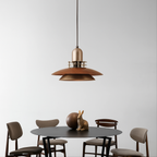 Layered Walnut Wood Pendant Light – Single or Double