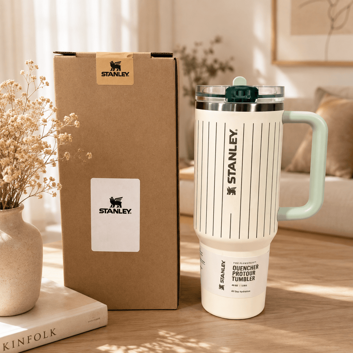 Stanley Evergreen Striped Insulated Tumbler | BROKLEN