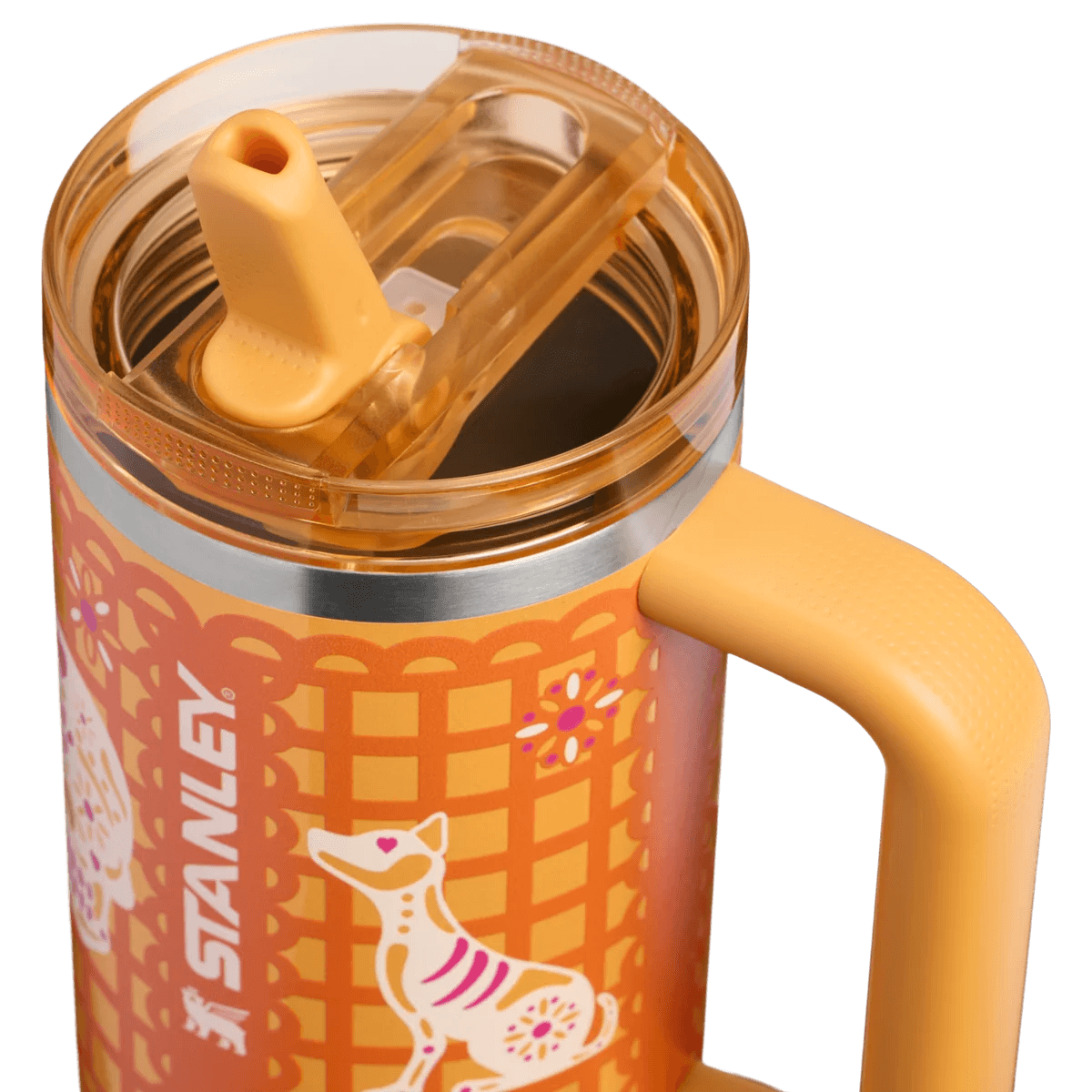 Stanley Golden Fiesta Orange Insulated Tumbler - view 3 | BROKLEN