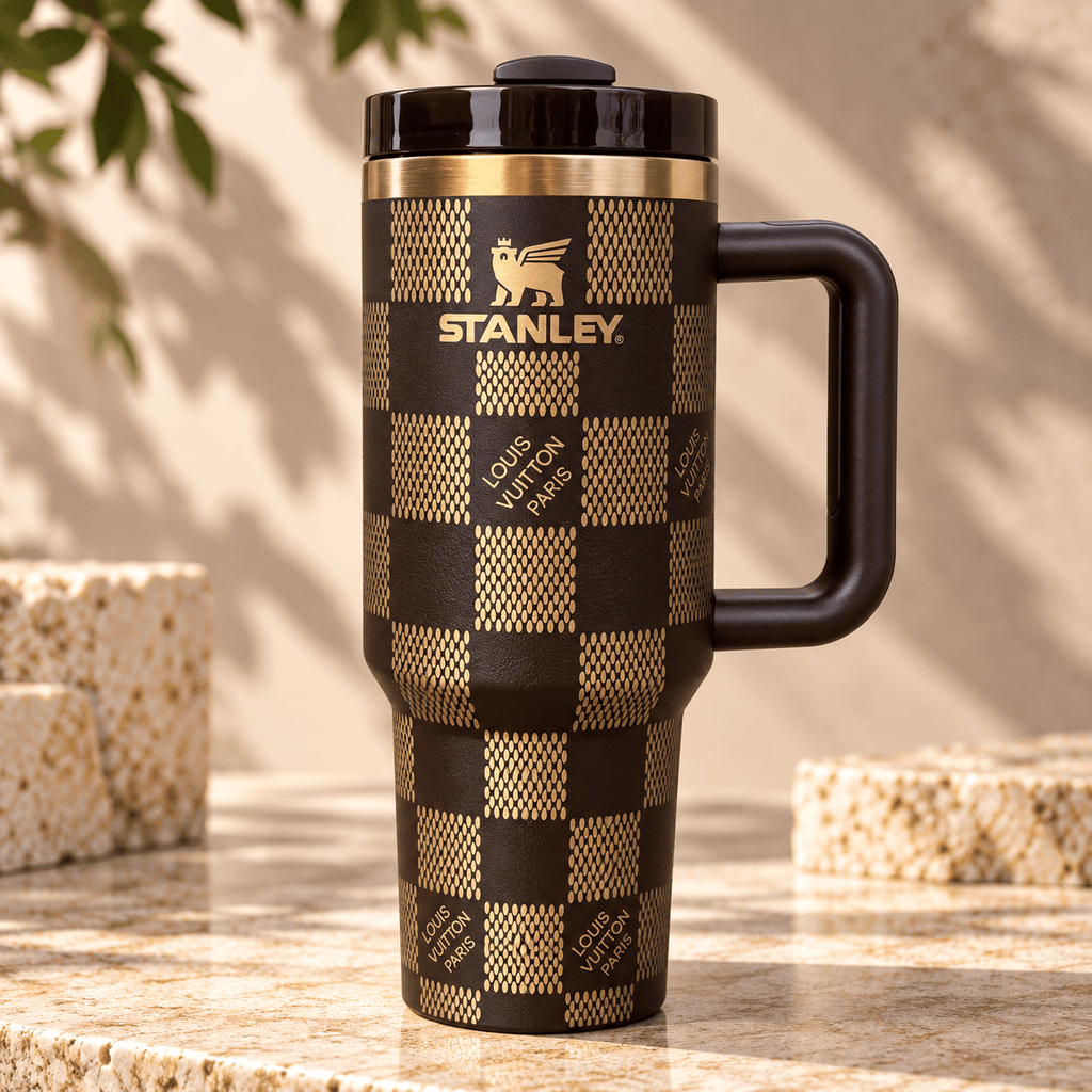 Stanley Midnight Gold Checkered 40oz Tumbler | BROKLEN