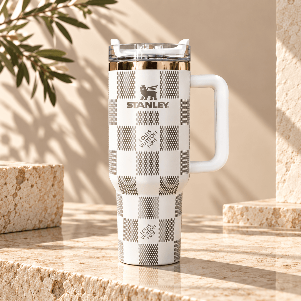 Stanley Midnight Gold Checkered 40oz Tumbler - view 2 | BROKLEN