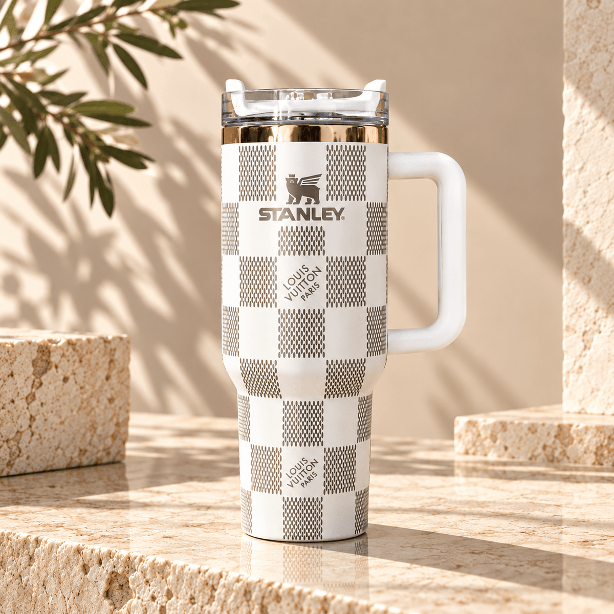Stanley Midnight Gold Checkered 40oz Tumbler - view 2 | BROKLEN