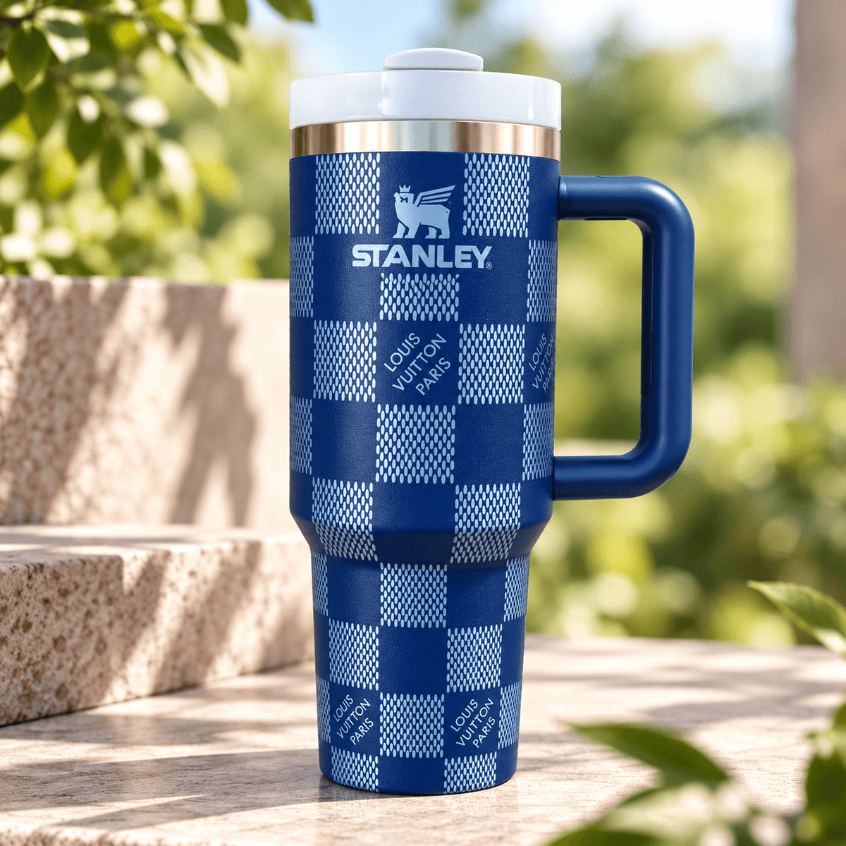 Stanley Midnight Gold Checkered 40oz Tumbler - view 4 | BROKLEN