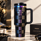 Stanley Midnight Gold Checkered 40oz Tumbler - view 5 | BROKLEN