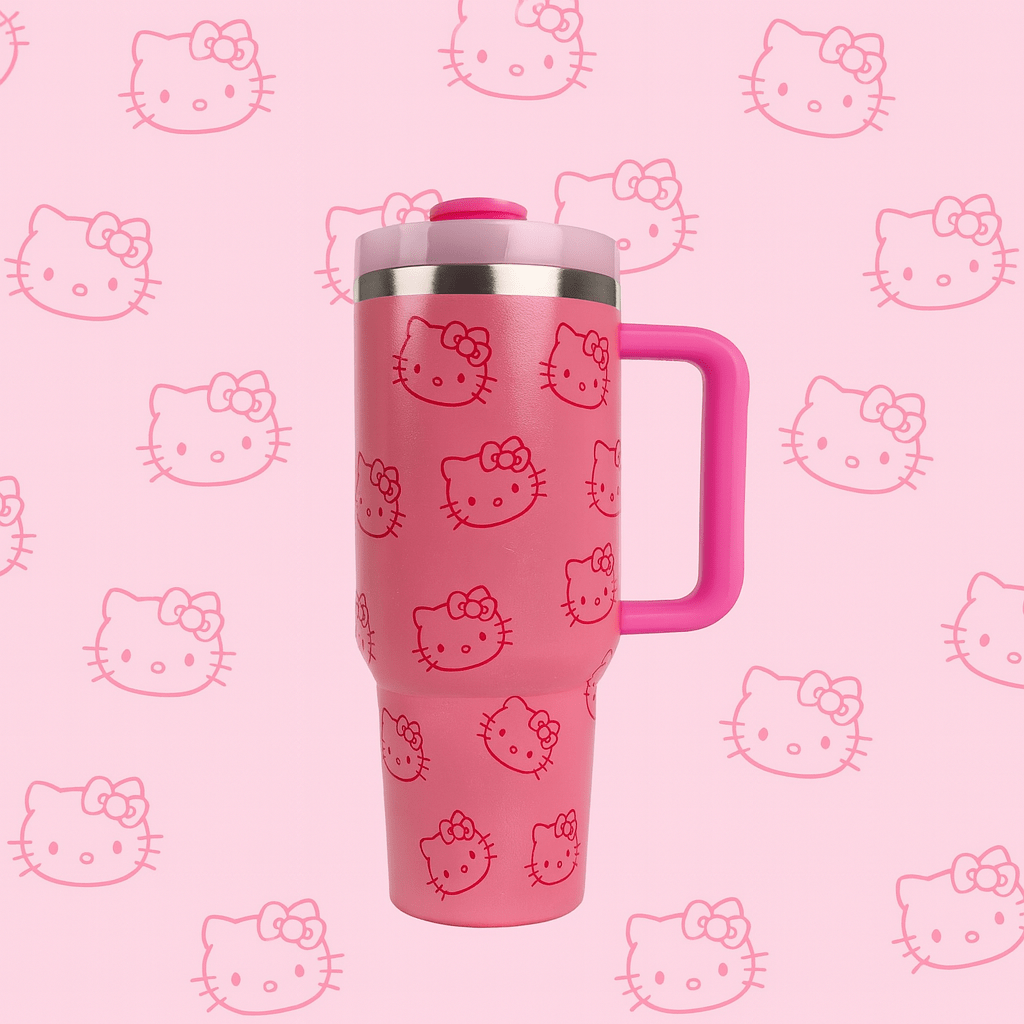 Stanley Pink Kitty Print Insulated Tumbler | BROKLEN