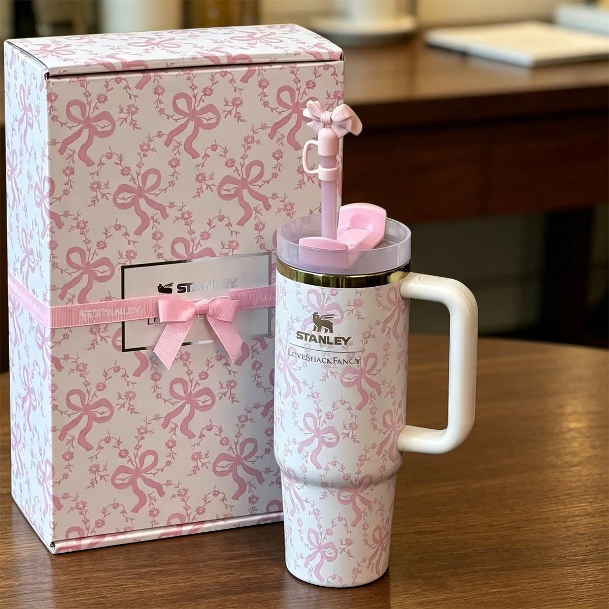 Stanley Pink Ribbon 40oz Tumbler with Gift Box | BROKLEN