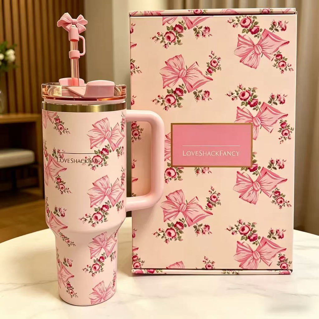 Stanley Pink Ribbon 40oz Tumbler with Gift Box - view 2 | BROKLEN