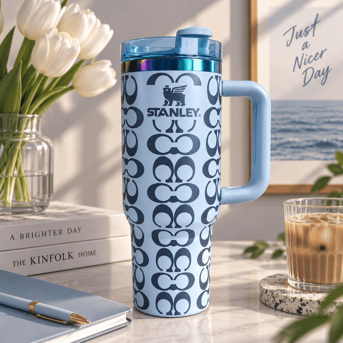 Stanley Sky Blue Signature Tumbler | BROKLEN