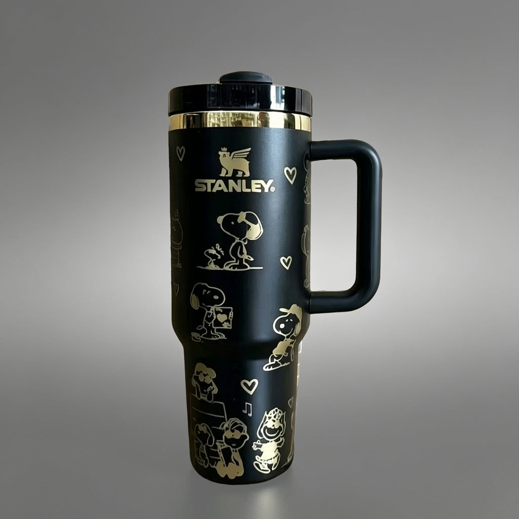 Stanley Snoopy 40oz White Tumbler with Handle and Straw - view 2 | BROKLEN