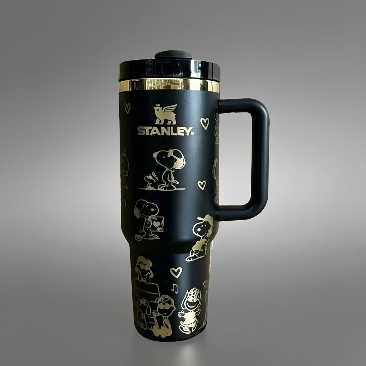 Stanley Snoopy 40oz White Tumbler with Handle and Straw - view 2 | BROKLEN
