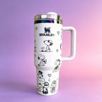 Stanley Snoopy 40oz White Tumbler with Handle and Straw - view 3 | BROKLEN
