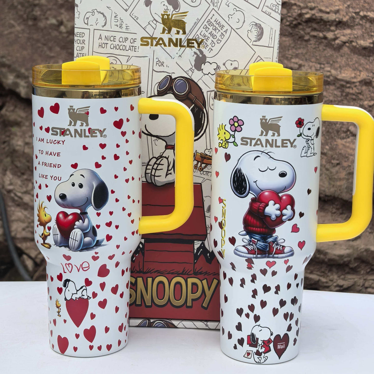 Stanley Snoopy Love Sip 40oz Tumbler Set with Handle and Straw | BROKLEN