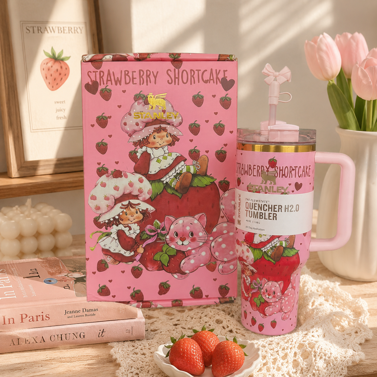 Stanley Strawberry Dream 40oz Tumbler with Gift Box | BROKLEN