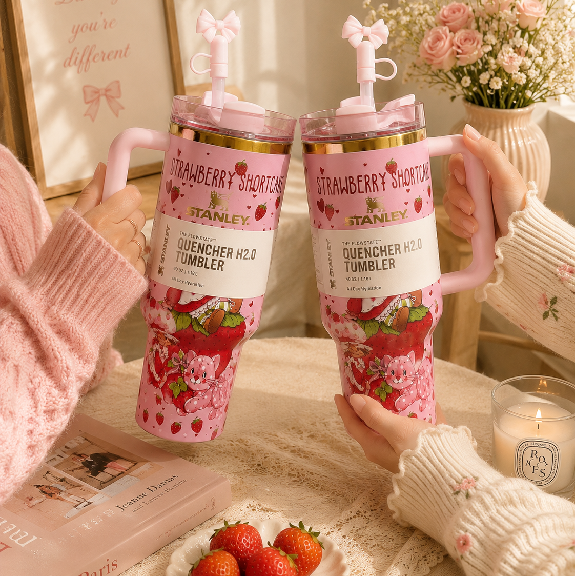 Stanley Strawberry Dream 40oz Tumbler with Gift Box - view 4 | BROKLEN