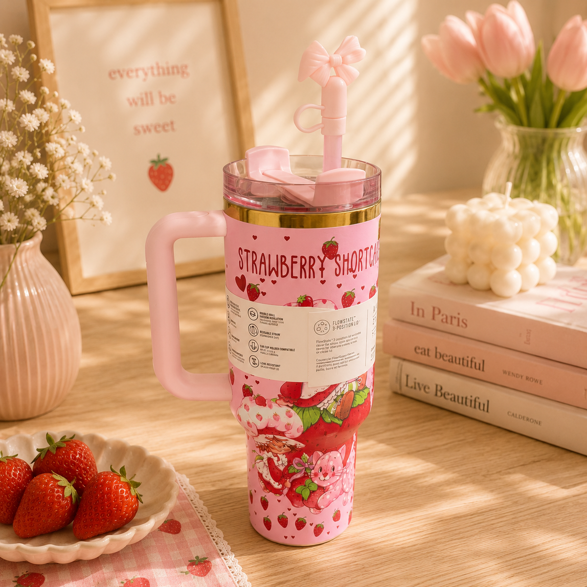 Stanley Strawberry Dream 40oz Tumbler with Gift Box - view 5 | BROKLEN
