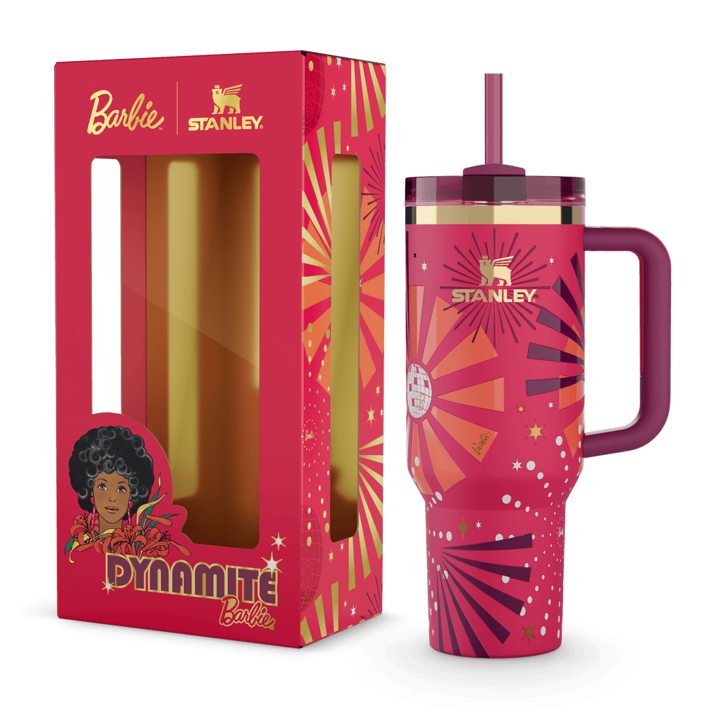 Stanley x Barbie Disco Sunburst Quencher Tumbler with Straw - view 2 | BROKLEN
