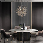 8-Light Crystal Sputnik Chandelier – Chrome or Brass