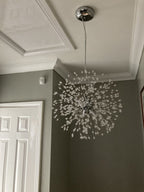 8-Light Crystal Sputnik Chandelier – Chrome or Brass