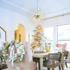 8-Light Crystal Sputnik Chandelier – Chrome or Brass