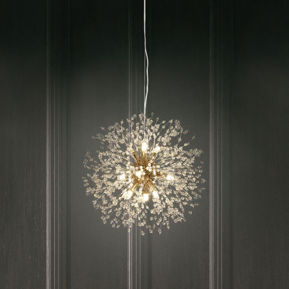 9-light crystal Sputnik chandelier