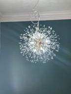 9-Light Crystal Sputnik Chandelier – Gold or Chrome