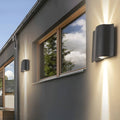 Modern Wave LED Outdoor Wall Light – Black