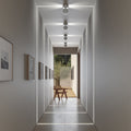 Rotating circular LED ceiling light in matte white